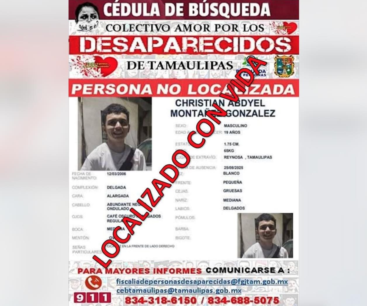 Localizan con vida a Joven desaparecido