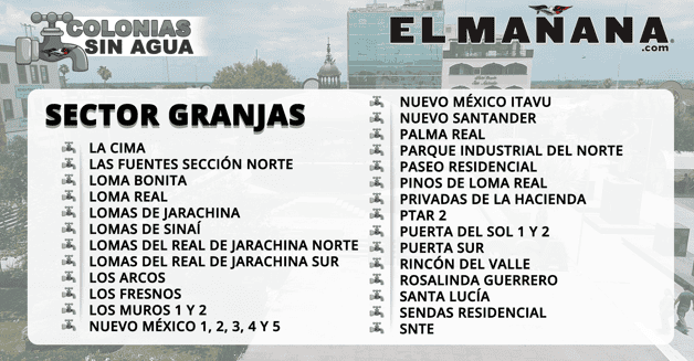 Corte de agua este viernes en Reynosa por trabajos en línea de conducción Corte de agua este viernes en Reynosa por trabajos en línea de conducción