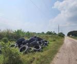 Denuncian tiraderos  clandestinos de llantas en  brechas de Valle Hermoso