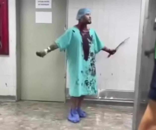 Paciente con cuchillo desata caos en IMSS Paciente con cuchillo desata caos en IMSS