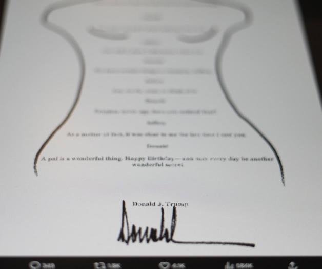 Nota de Trump a Epstein, que el presidente niega haber firmado, es publicada por el Congreso de EEUU Nota de Trump a Epstein, que el presidente niega haber firmado, es publicada por el Congreso de EEUU