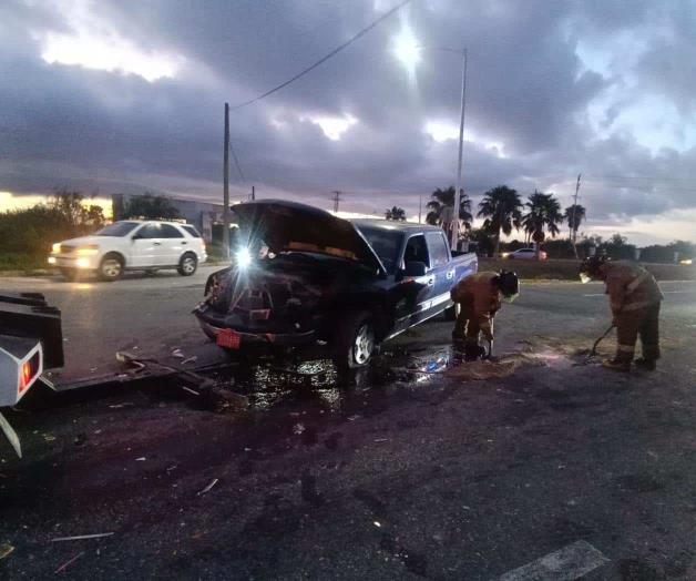 Brutal choque en el entronque de la 112