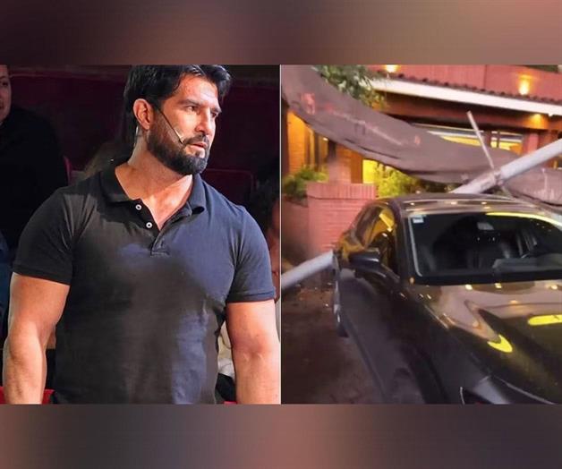 Árbol cae encima del coche de Arturo Carmona Árbol cae encima del coche de Arturo Carmona