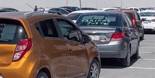 Choferes de plataforma realizan una caravana por principales vialidades de Reynosa.