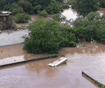Difunden videos de personas atrapadas en árboles y techos por inundación en Veracruz