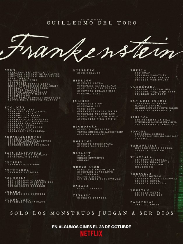 En dos ciudades de Tamaulipas proyectarán "Frankenstein" En dos ciudades de Tamaulipas proyectarán "Frankenstein"