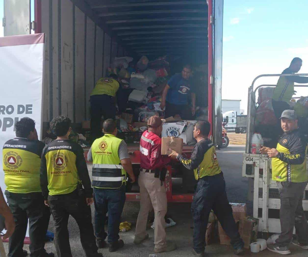 Arriban a Altamira 50 toneladas de ayuda enviada desde Nuevo Laredo