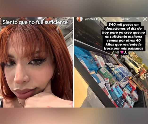 Yeri Mua dona 50 mil pesos en productos para damnificados de Poza Rica