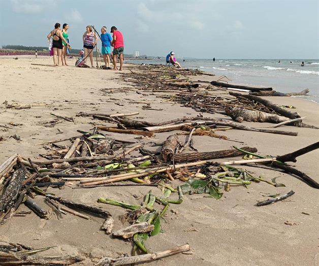 Palizada inunda Playa Miramar
