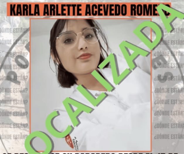 Localizan sana y salva a estudiante de medicina Karla Arlette