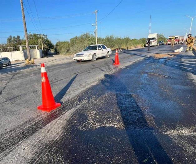 Se registra derrame de aceite en libramiento Reynosa-Río Bravo Se registra derrame de aceite en libramiento Reynosa-Río Bravo