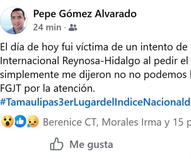 Reporta intento de plagio miembro de directiva del PAN Reporta intento de plagio miembro de directiva del PAN