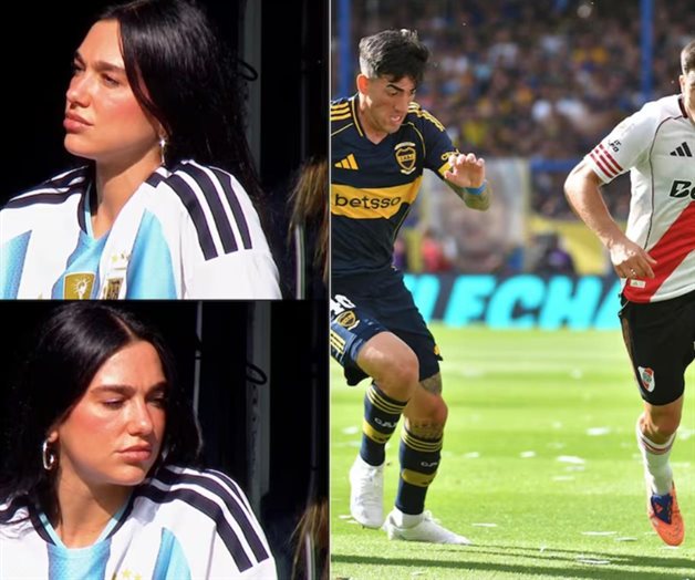 Dua Lipa se aburre en el Superclásico de Argentina entre Boca y River Dua Lipa se aburre en el Superclásico de Argentina entre Boca y River