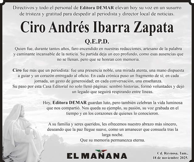 Hasta siempre Ciro Ibarra Zapata Hasta siempre Ciro Ibarra Zapata