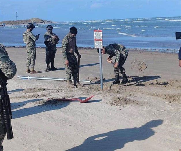 Gobierno federal investiga colocación de letreros en playa Bagdad Gobierno federal investiga colocación de letreros en playa Bagdad