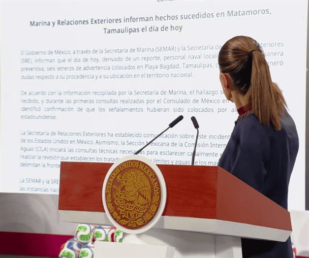 EU contrató empresa para colocar letreros en playa Bagdad: Sheinbaum EU contrató empresa para colocar letreros en playa Bagdad: Sheinbaum