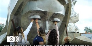 Visitan la virgen monumental de El Chorrito