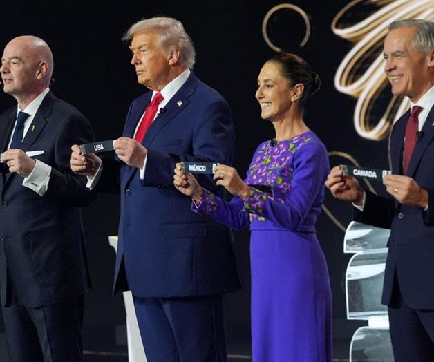 Trump se reúne por primera vez en persona con la presidenta Mexicana en sorteo del Mundial