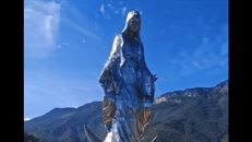 Todo listo para inaugurar el monumento de la Virgen de la Misericordia en El Chorrito, Hidalgo.">