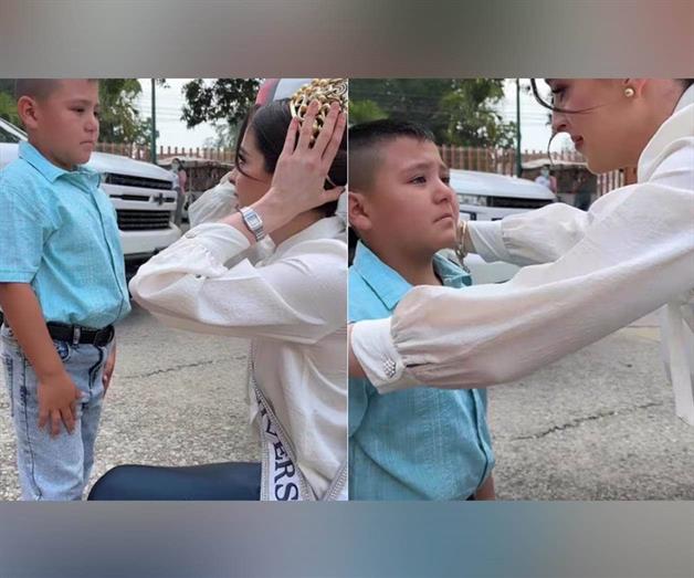 Fátima Bosch se reencuentra con un pequeño tabasqueño