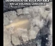 Desperdicio de agua potable en la colonia Longoria