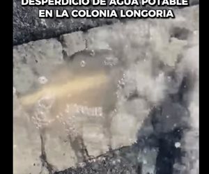 Desperdicio de agua potable en la colonia Longoria