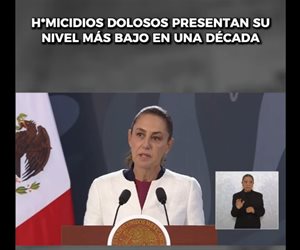 Claudia Sheinbaum anuncia menos homicidios en M&eacute;xico