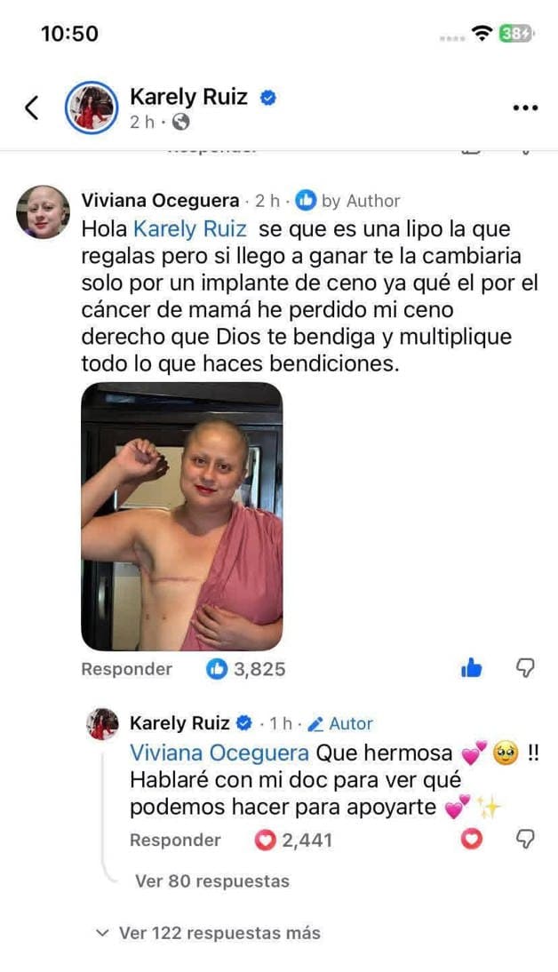 Ofrece Karely Ruiz ayuda a jovencita con c&aacute;ncer de R.B.