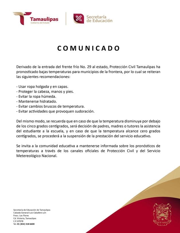 A consideraci&oacute;n de padres, env&iacute;o de menores a clases